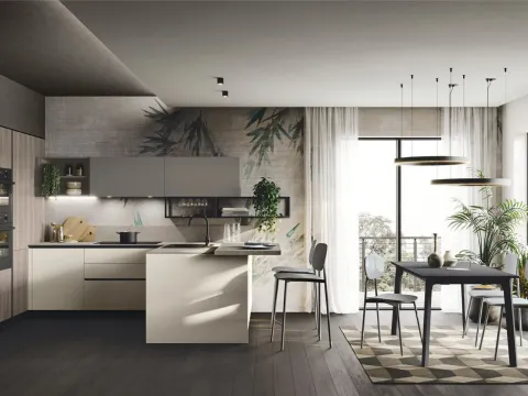 Cuisine moderne avec îlot Art-Kaya 05 de Stosa