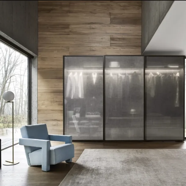 Armoire coulissante Scrigno en verre tissé de Sangiacomo