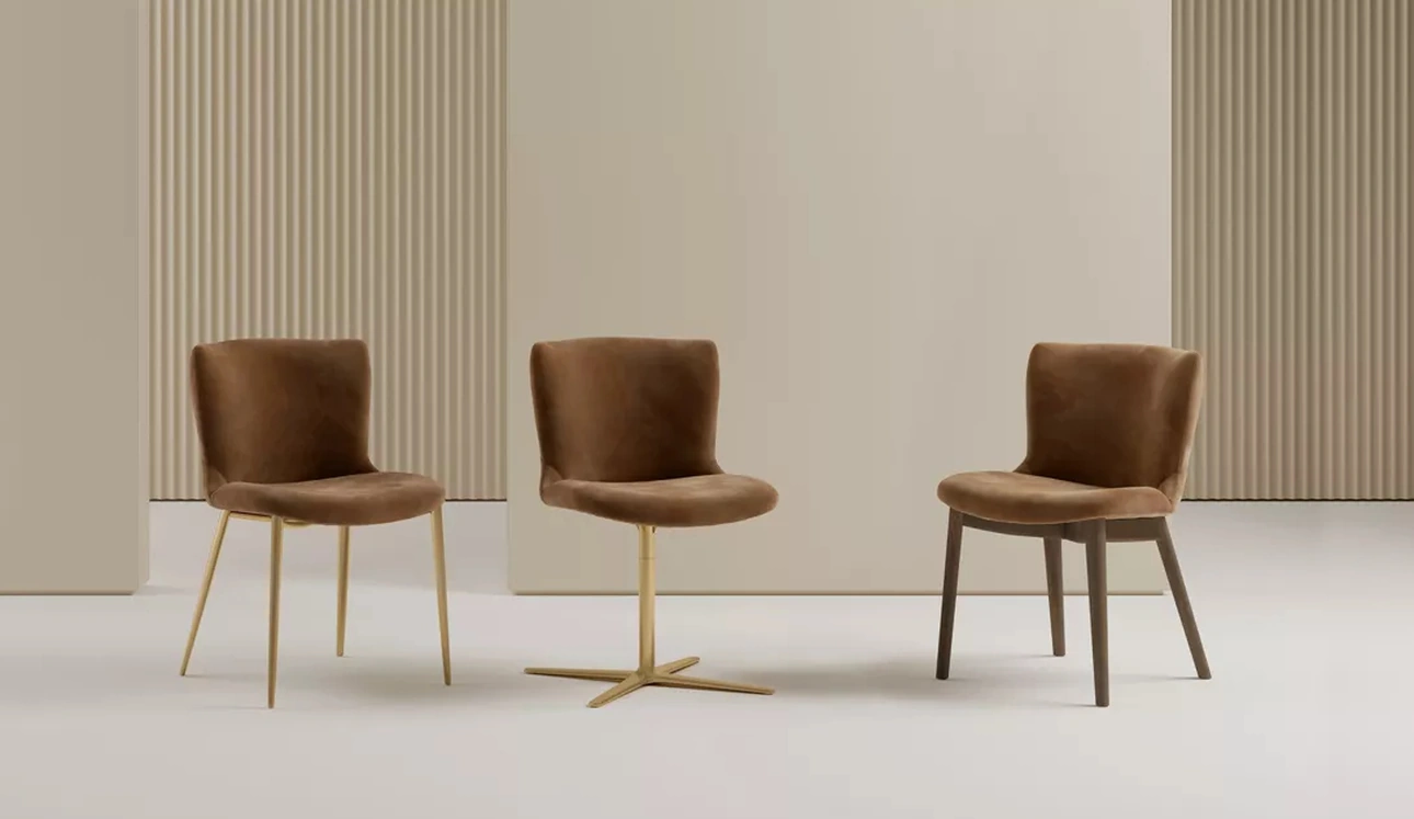Chaise en tissu Ariel de Bontempi.