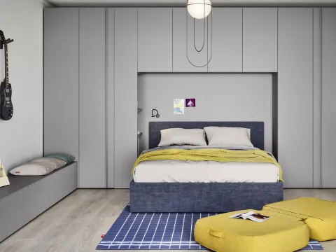 Chambre à pont avec lit double Arial de Nidi