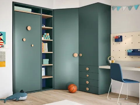 Ensemble de chambre modulable Kids space 28 en mélamine par Nidi