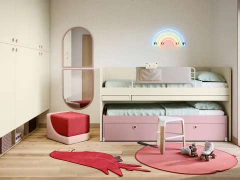 Chambre d'enfant Gain de Place avec Lits surélevés de