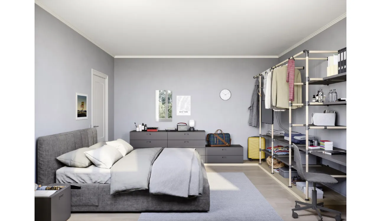 Chambre modulaire avec lit double Swell de Nidi