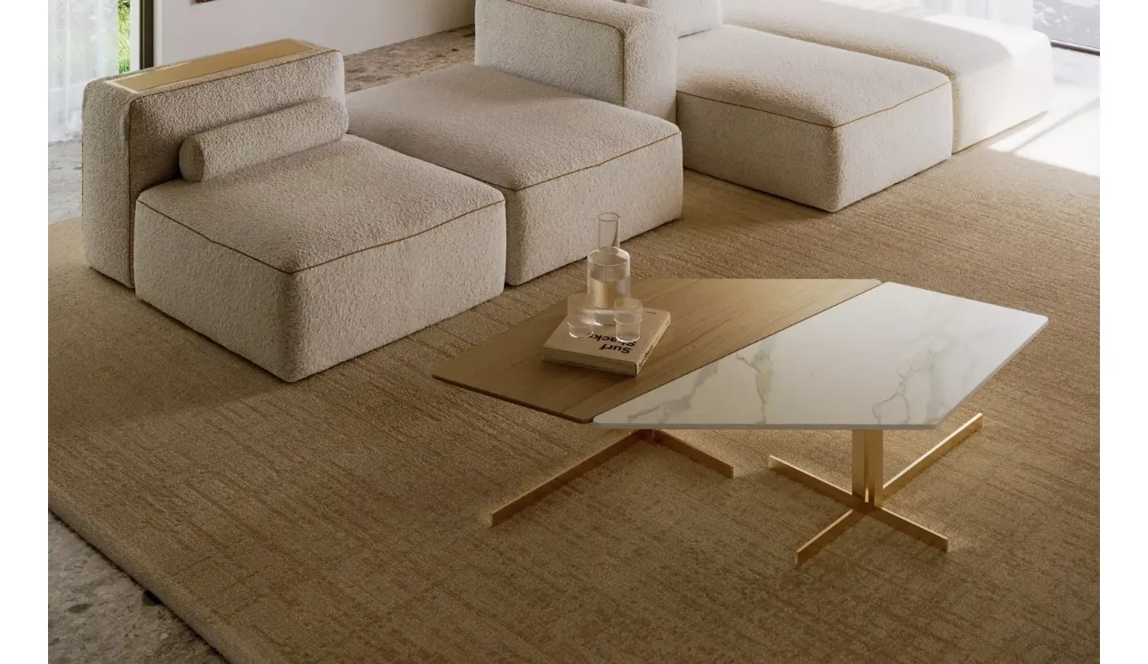 Table basse Bento en bois et SuperMarmo de Bontem