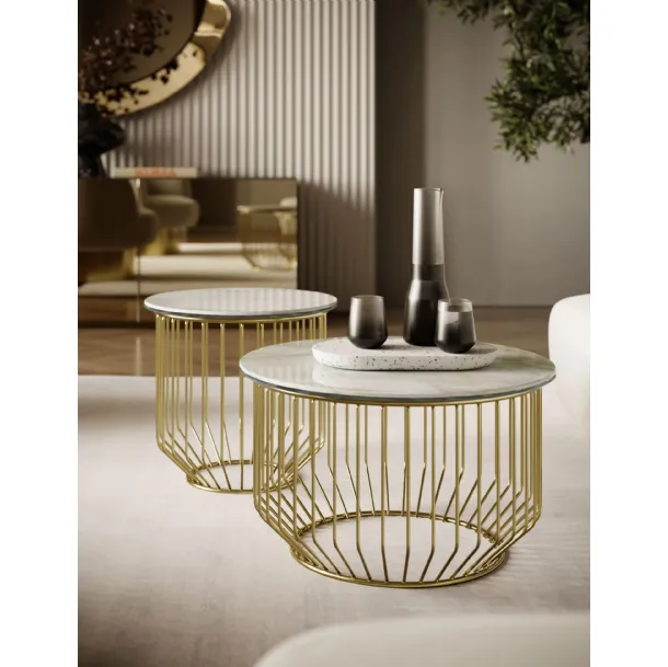 Table basse Circus en SuperMarbre et acier de Bontempi