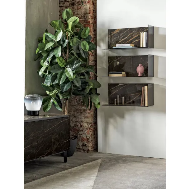Étagère Zen en super marbre et cristal de Bontempi