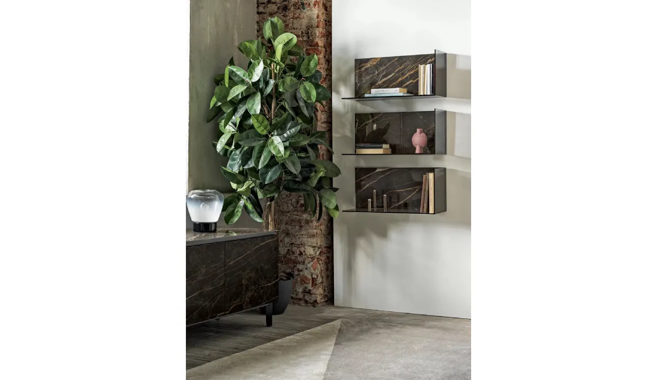 Étagère Zen en super marbre et cristal de Bontempi