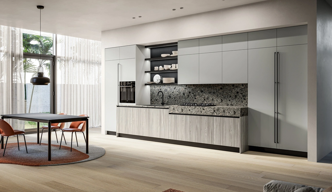 Cuisine moderne linéaire en stratifié Cloe d'Arredo3
