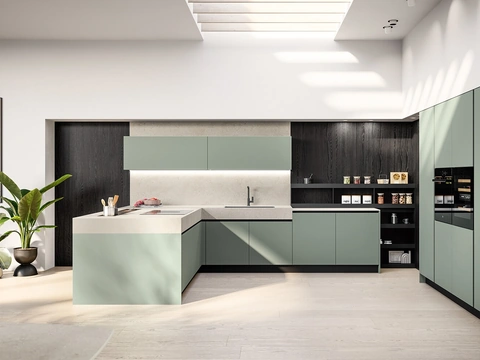 Cuisine moderne en stratifié avec îlot Cloe de Arredo3