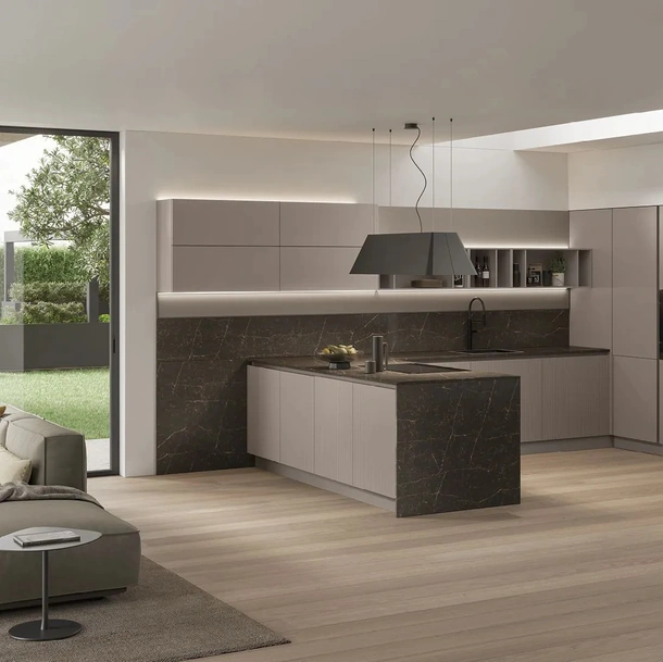 Cuisine Moderne avec péninsule Color Trend 03 de Stosa