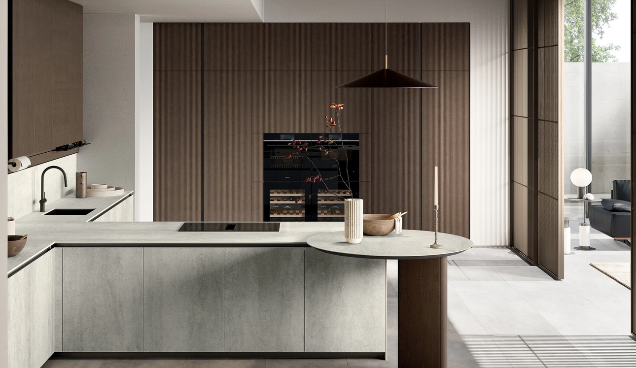 Cuisine moderne avec îlot Glass 01 de Arredo3