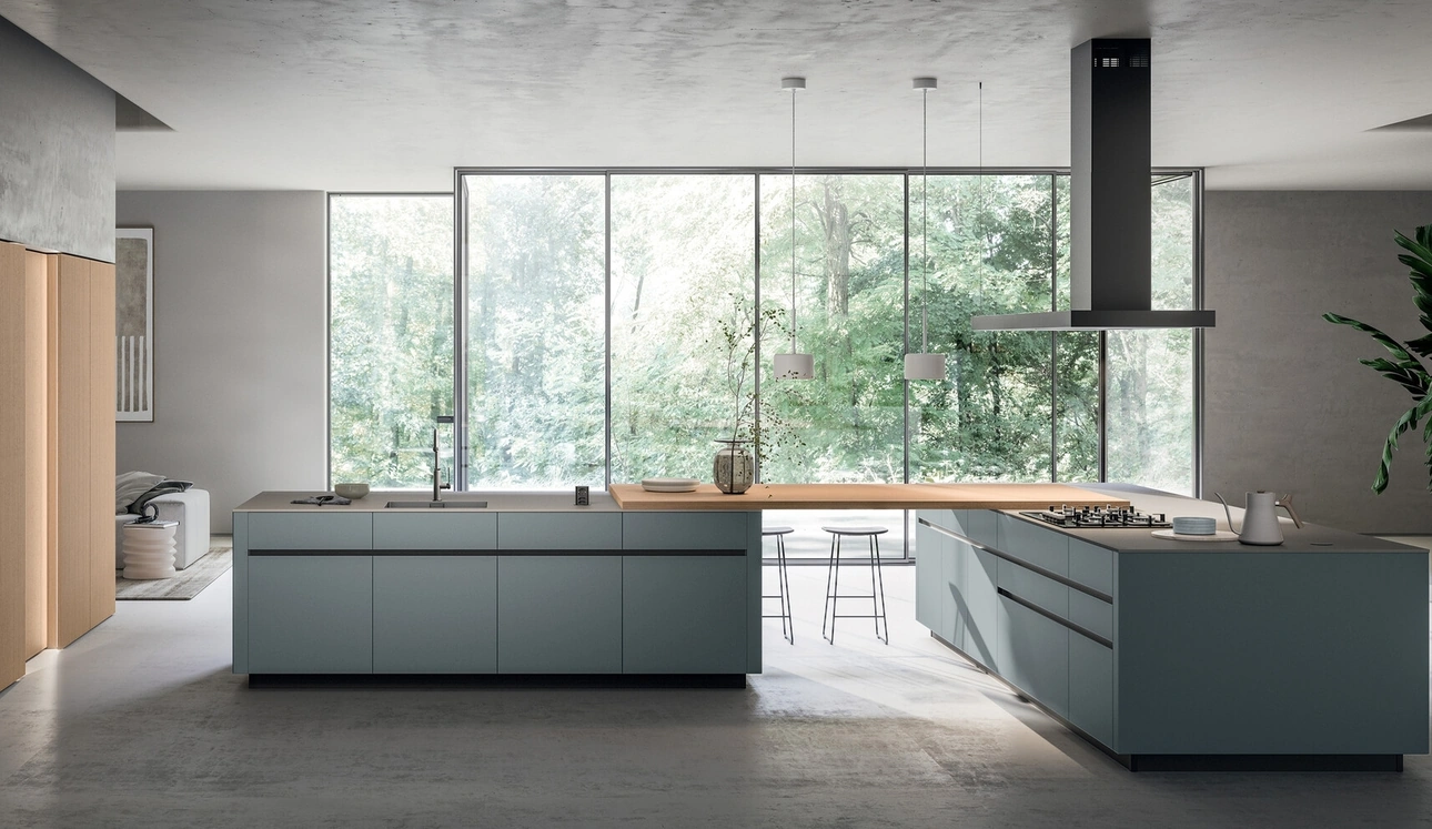 Cuisine Moderne avec double îlot Glass 02 de Arredo3