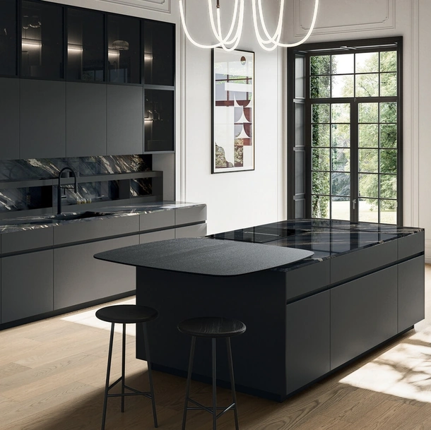 Cuisine Moderne avec Île Glass 03 de Arredo3