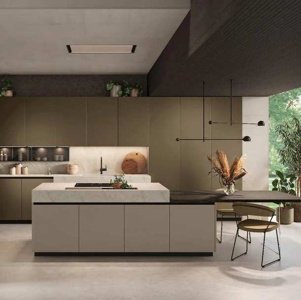 Cuisine moderne avec îlot Metropolis 01 de Stosa