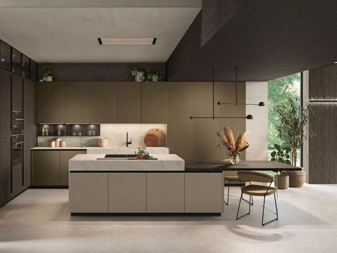 Cuisine moderne avec îlot Metropolis 01 de Stosa