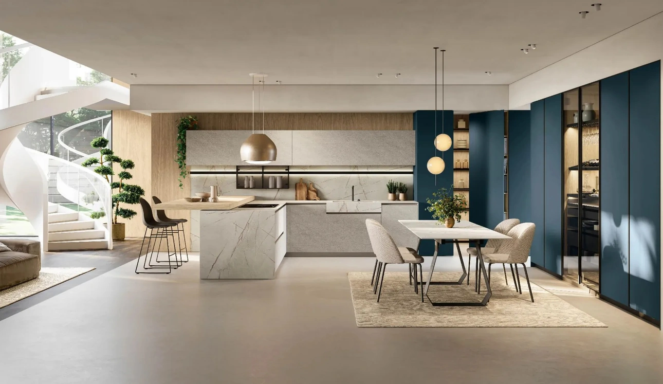 Cuisine Moderne avec îlot Metropolis 02 de Stosa