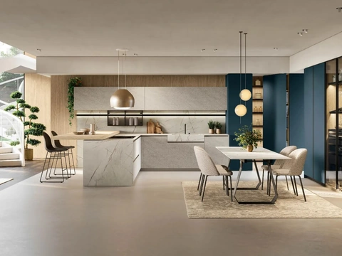 Cuisine Moderne avec îlot Metropolis 02 de Stosa