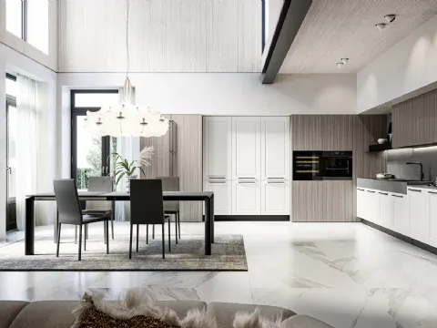 Cuisine Classique d'angle Asolo 02 en laqué et laminé d'Arredo3