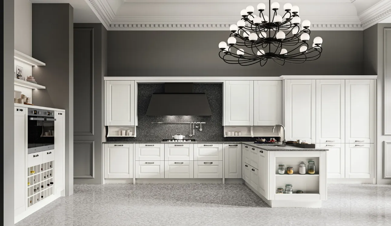 Cuisine classique avec îlot Asolo 04 par Arredo3