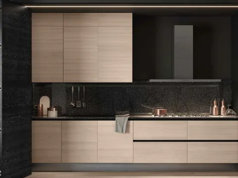Cucina Design 05 encastrable en chêne ice et chêne noir de Garofoli