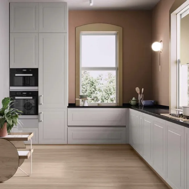 Cuisine Design 07 d'angle en laque blanche de Garofoli.