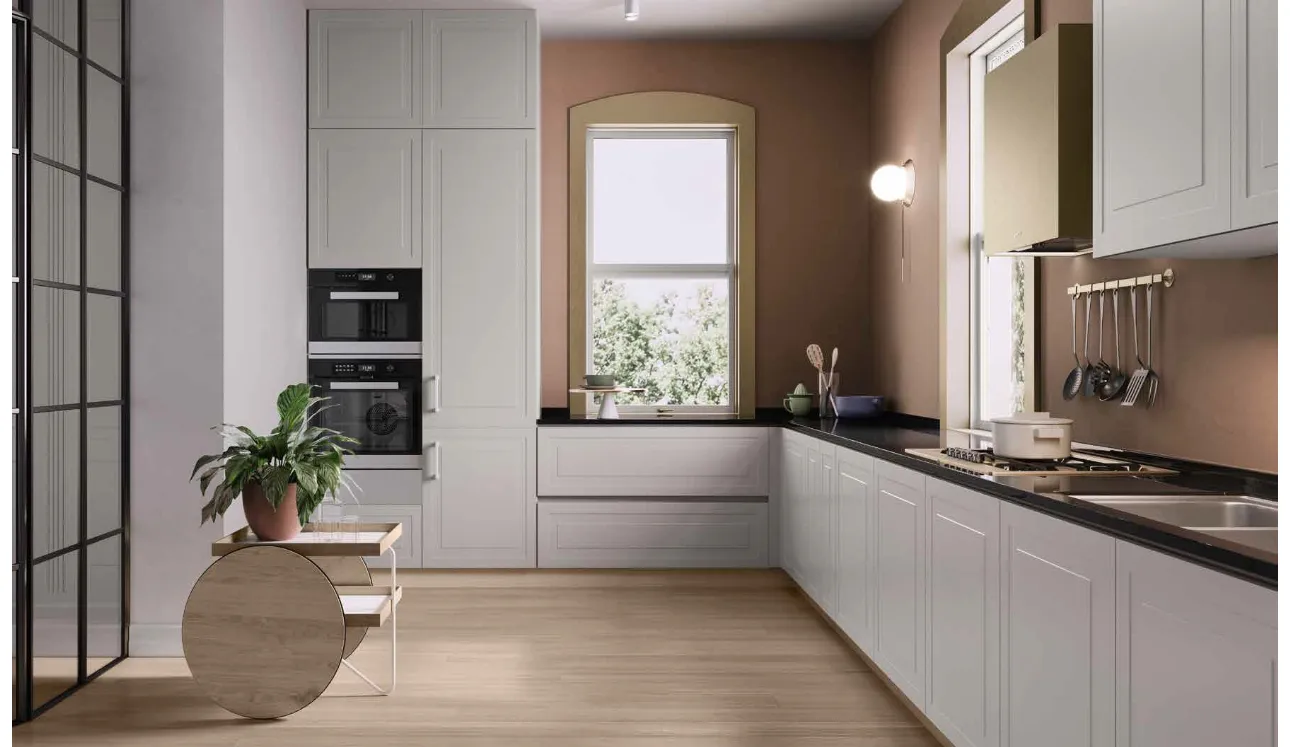 Cuisine Design 07 d'angle en laque blanche de Garofoli.