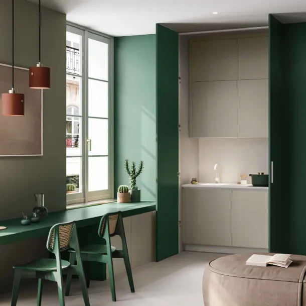 Cuisine Design 08 linéaire intégrée en laque mate de Garofoli