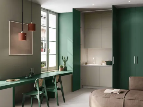 Cuisine Design 08 linéaire intégrée en laque mate de Garofoli