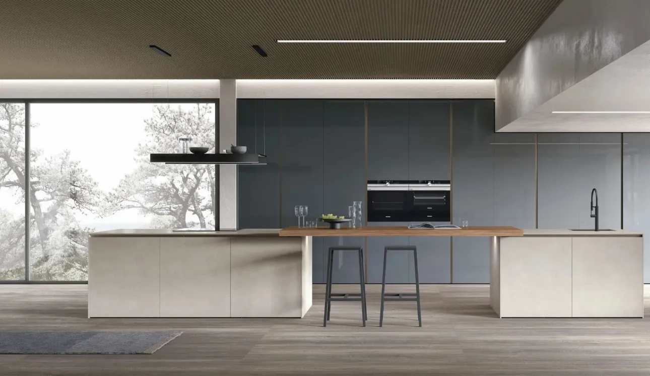 Cuisine moderne avec double îlot Aliant 04 de Stosa.