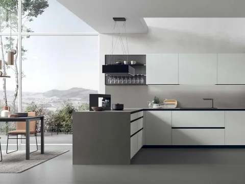 Cuisine moderne avec îlot Aliant 14 de Stosa
