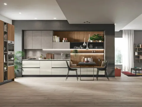 Cuisine moderne Art-Kaya 02 en béton texturé de Stosa.