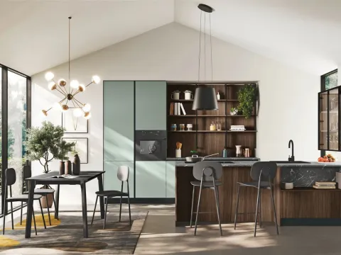 Cuisine moderne avec îlot Art-Kaya 04 de Stosa.