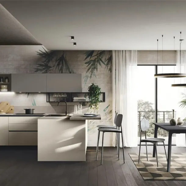 Cuisine moderne avec îlot Art-Kaya 05 de Stosa