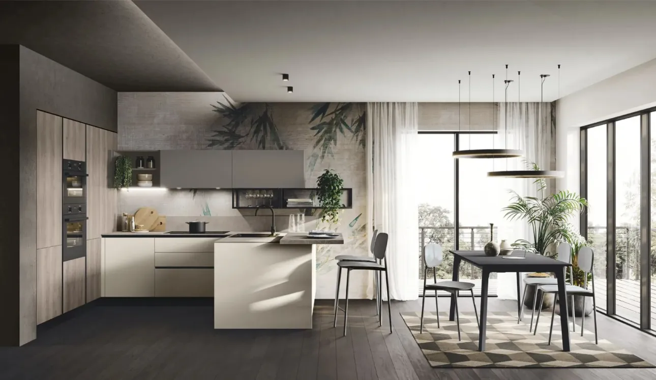 Cuisine moderne avec îlot Art-Kaya 05 de Stosa