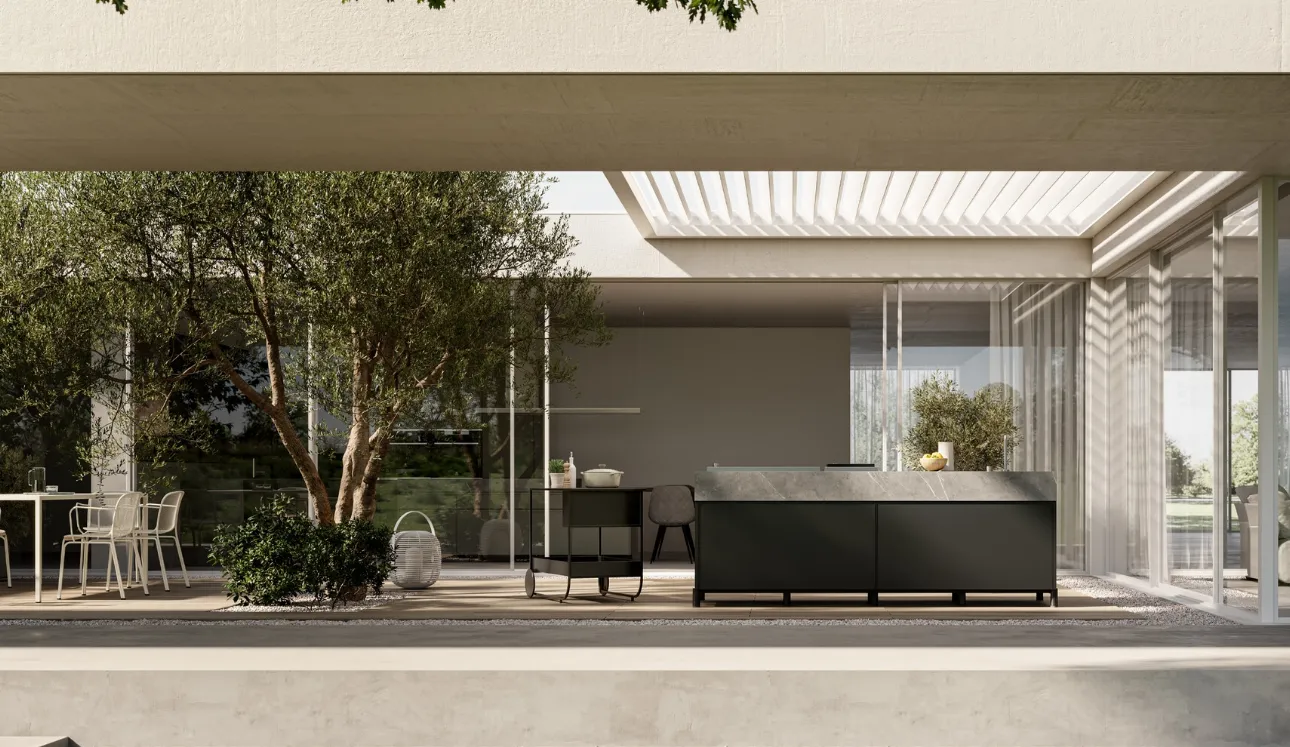 Cuisine moderne pour l'extérieur en aluminium Aura 01 d'Arredo3.