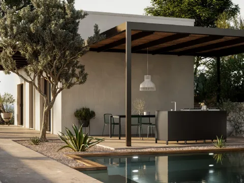 Cuisine extérieure moderne en aluminium Aura 02 par Arredo3.