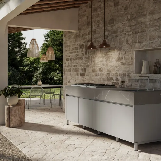 Cuisine moderne en aluminium Aura de Arredo3