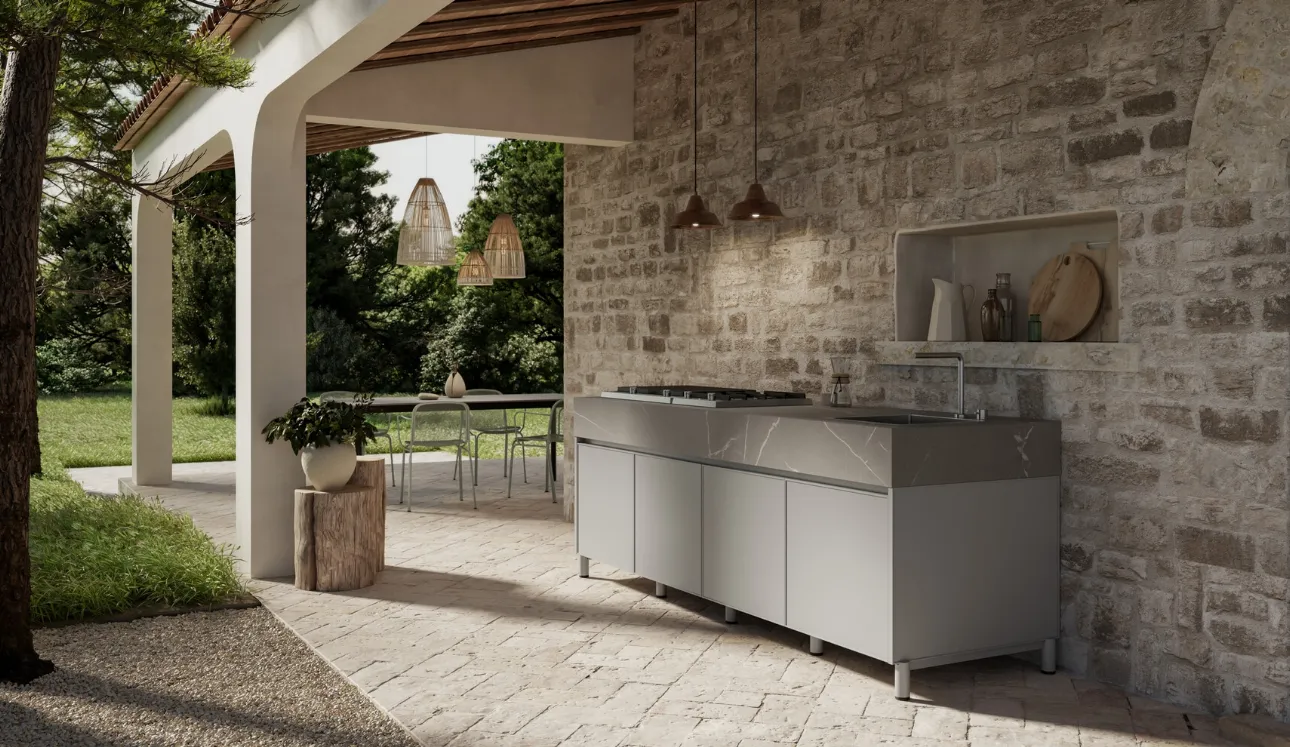 Cuisine moderne en aluminium Aura de Arredo3