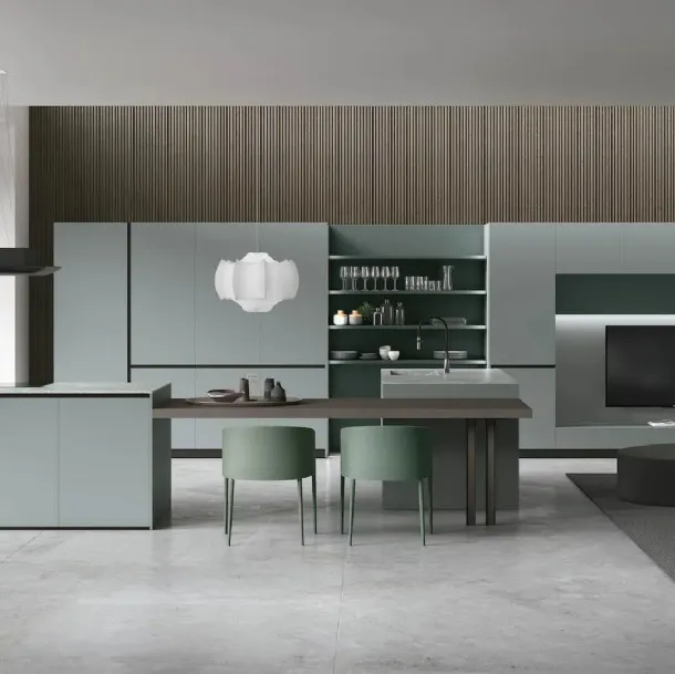 Cuisine moderne avec îlot Color Trend 02 de Stosa