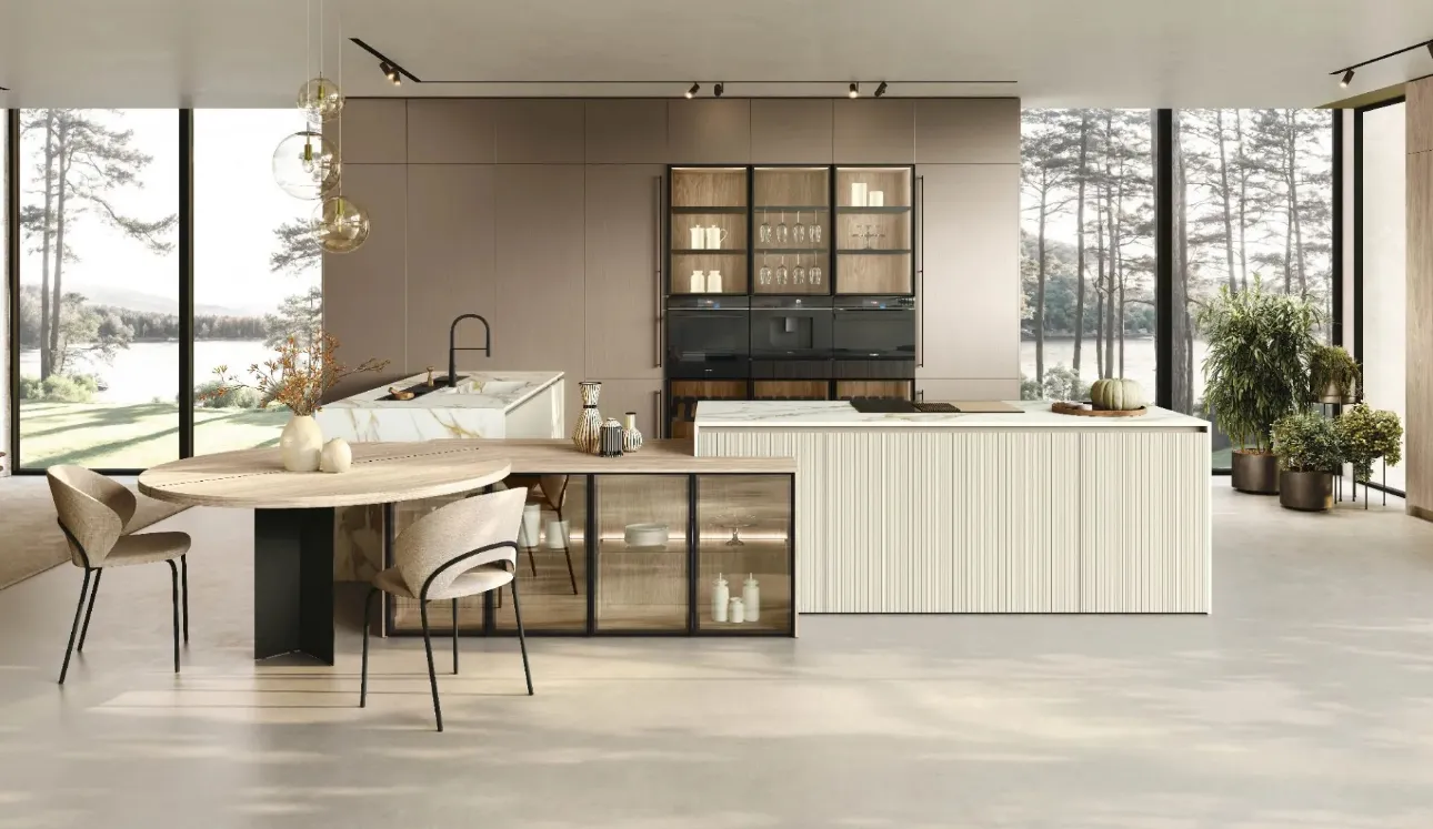 Cuisine moderne avec île Color Trend 02 de Stosa