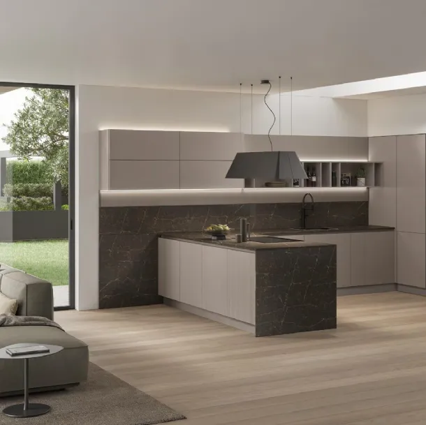 Cuisine moderne Color Trend Modern 01 avec îlot par Stosa.