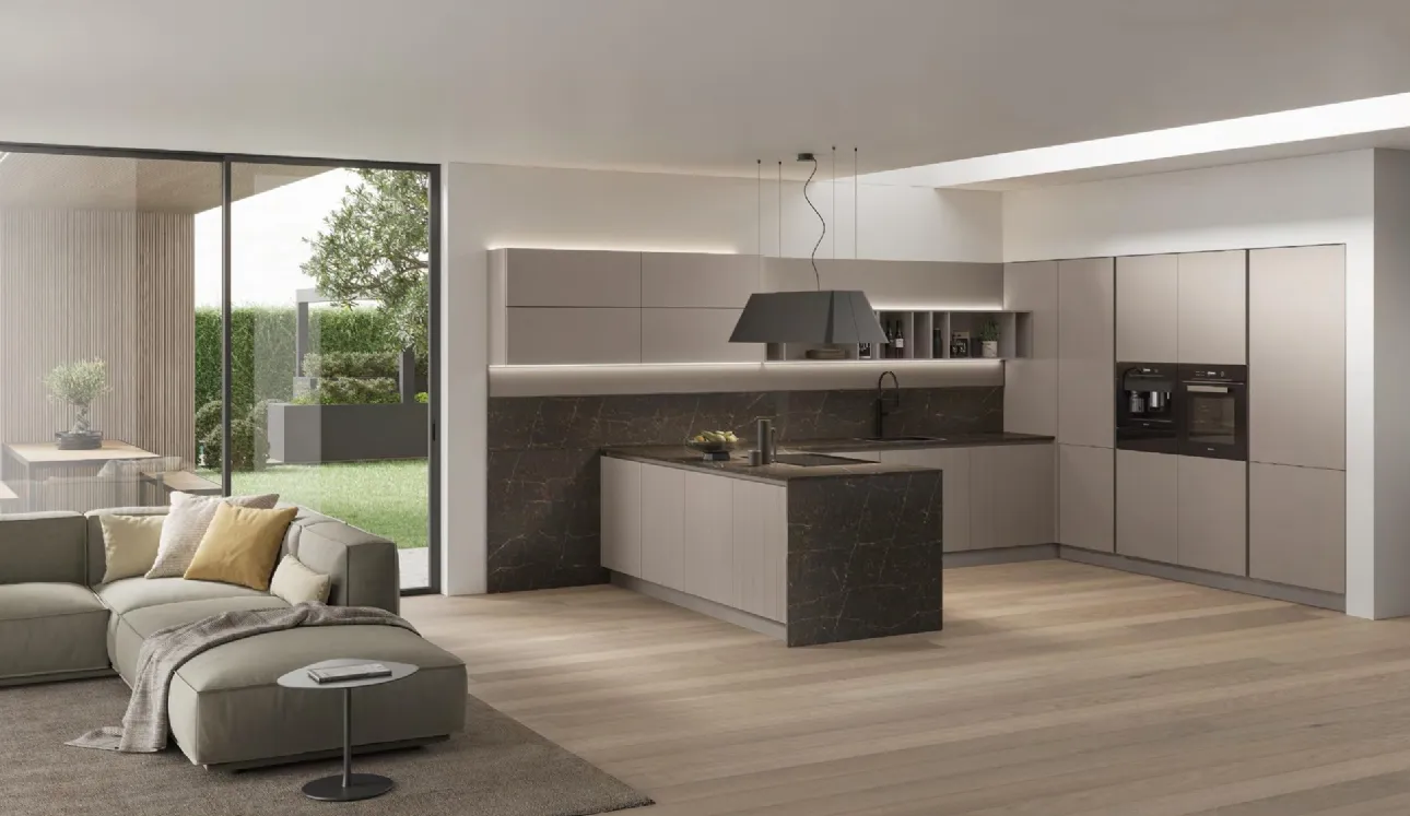 Cuisine moderne Color Trend Modern 01 avec îlot par Stosa.