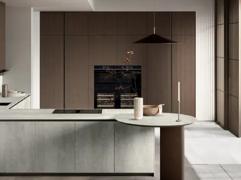 Cuisine moderne avec îlot Glass 01 de Arredo3