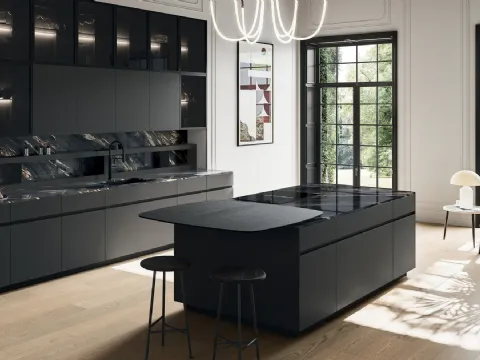 Cuisine Moderne avec Île Glass 03 de Arredo3