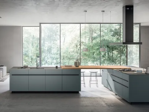 Cuisine moderne avec double îlot Glass 2|0 01 par Arredo3