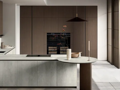 Cuisine moderne en grès avec îlot en verre de Arredo3