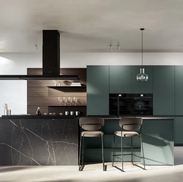 Cuisine moderne en PET avec îlot Kalì de Arredo3