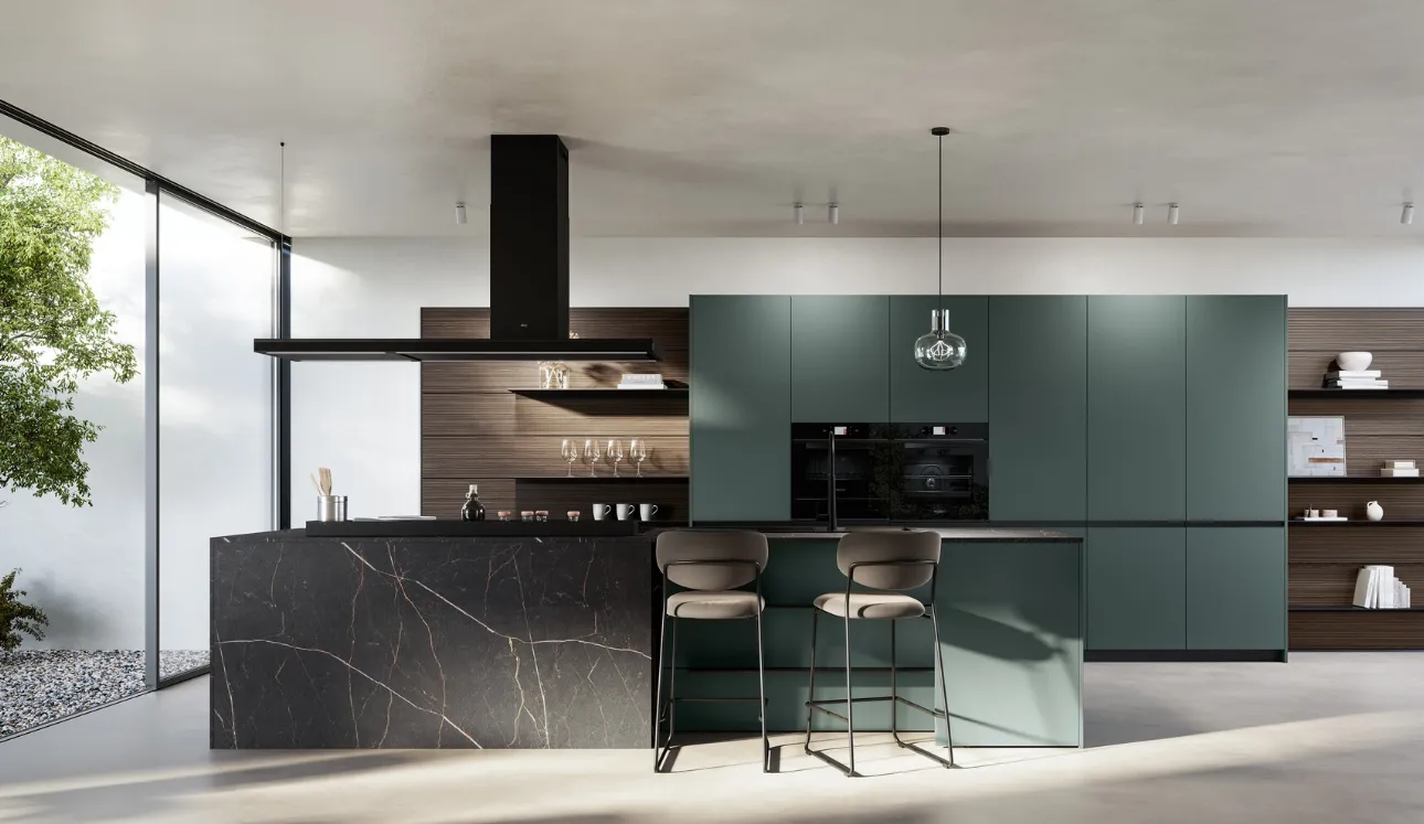 Cuisine moderne en PET avec îlot Kalì de Arredo3