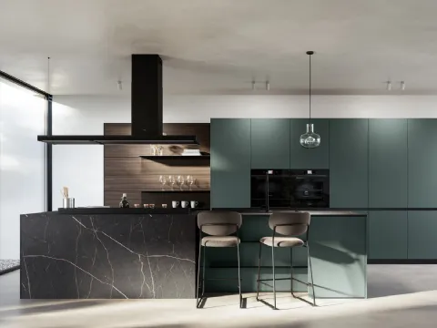 Cuisine moderne en PET avec îlot Kalì de Arredo3