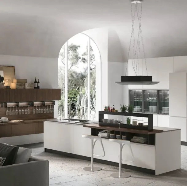 Cuisine moderne avec îlot Karma 02 de Stosa